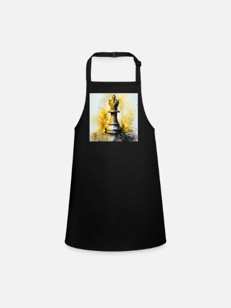 Évêque d’échecs jaune - Tablier Enfant - noir - Devant