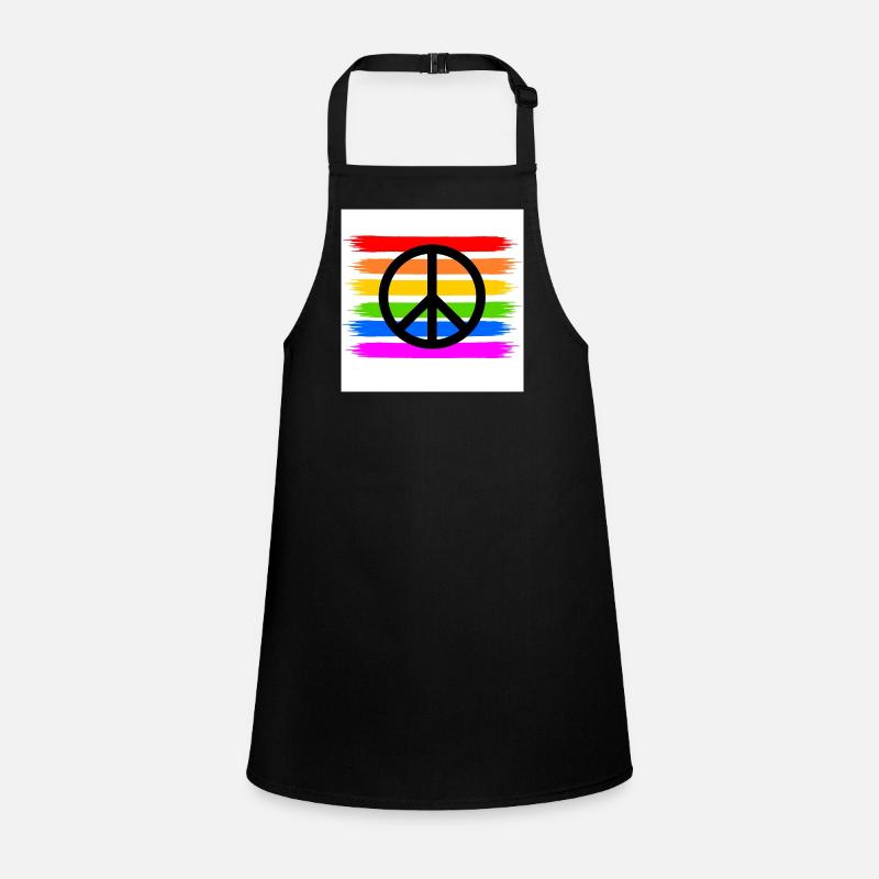 Peacezeichen auf LGBT Regenbogenfahne Schürze für Kinder