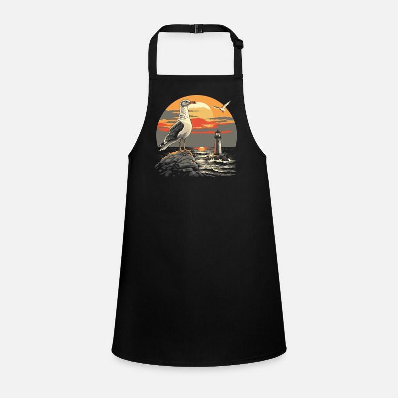 Seagull Seabird Lighthouse Sunset Children's Apron