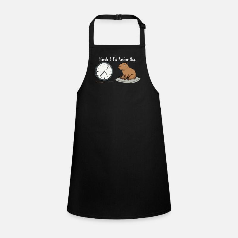 Capybara Sieste Humour Horloge Brisée Blanc Tablier Enfant