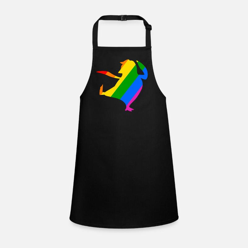 Rainbow Penguin Does Karate Children's Apron