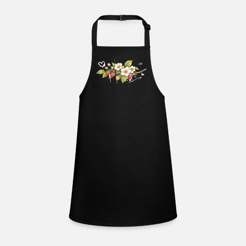 Raspberry branch with flowers graffiti style Children's Apron