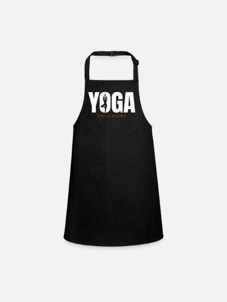 Yoga Balance – Stay in Balance Motivation - Children's Apron - black - Front