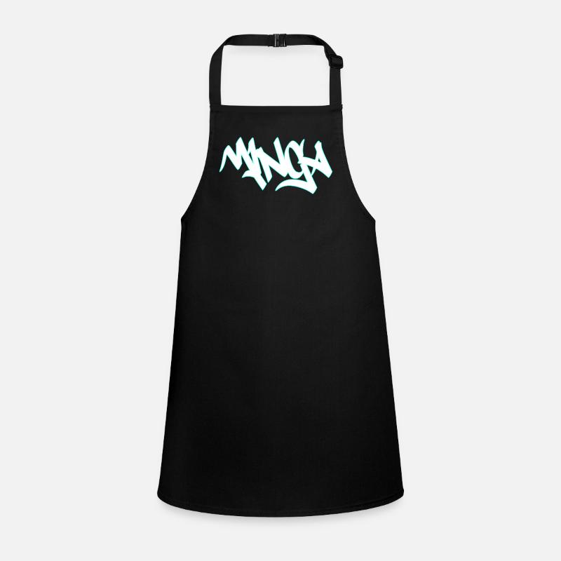 Graffiti Mibga Neon Schriftzug Schürze für Kinder