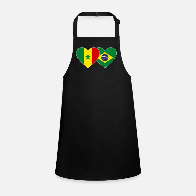 Sénégal Brésil Drapeau Mains Coeur Forme Tablier Enfant
