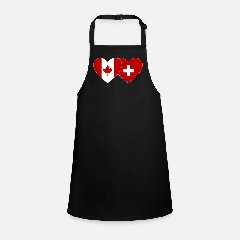 Canada Suisse Drapeau Coeur Tablier Enfant