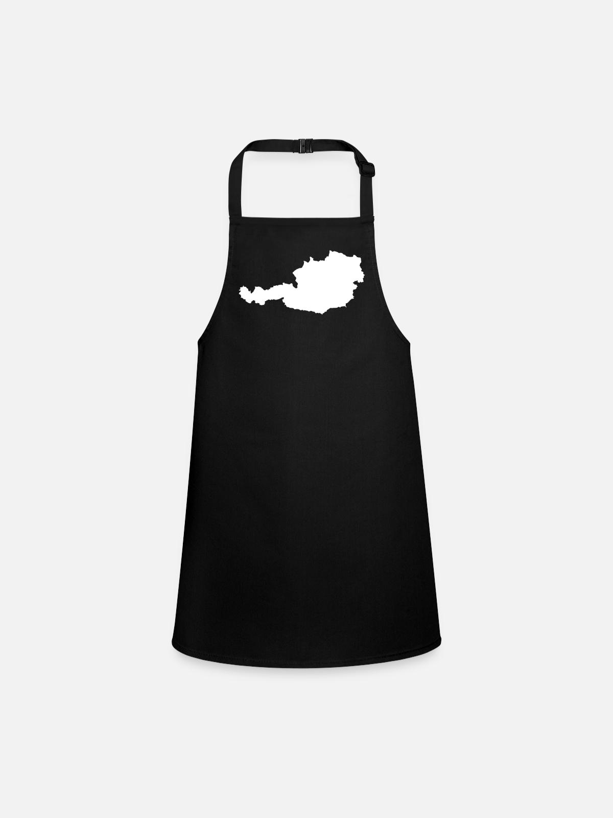 Austria Contour design on textiles - Children's Apron - black - Front
