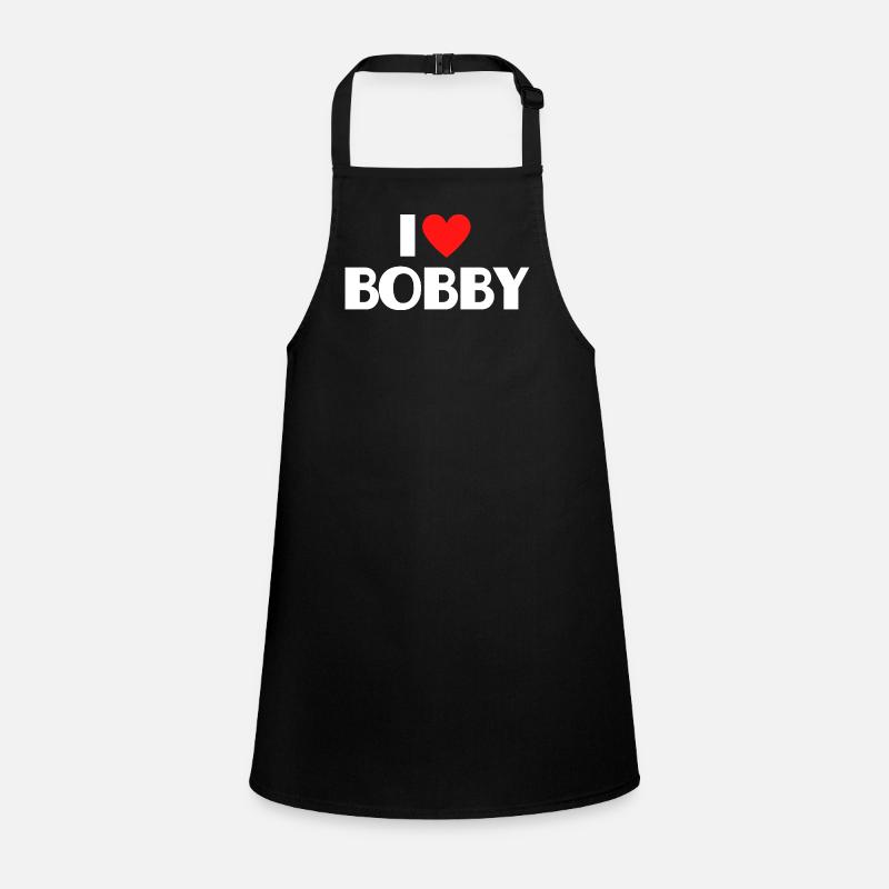 I Love Bobby Red Heart Retro Statement Children's Apron