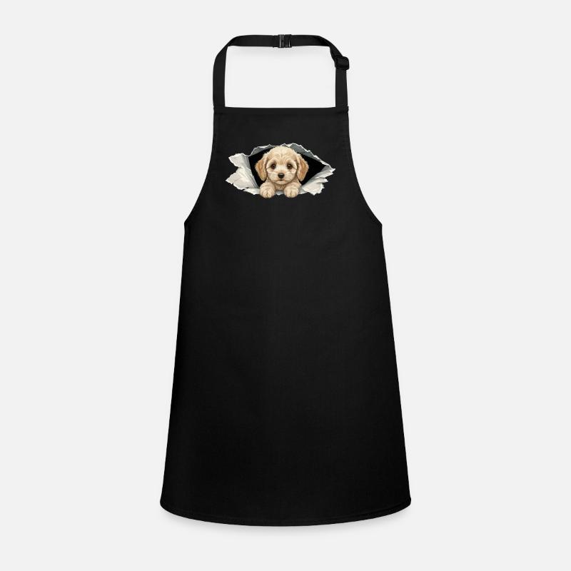 Niedlicher Cockapoo Goldendoodle Zerrissenes Papier Schürze für Kinder