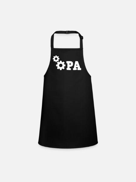Grandpa Gear Repair - Mechanic Repair Car - Children's Apron - black - Front