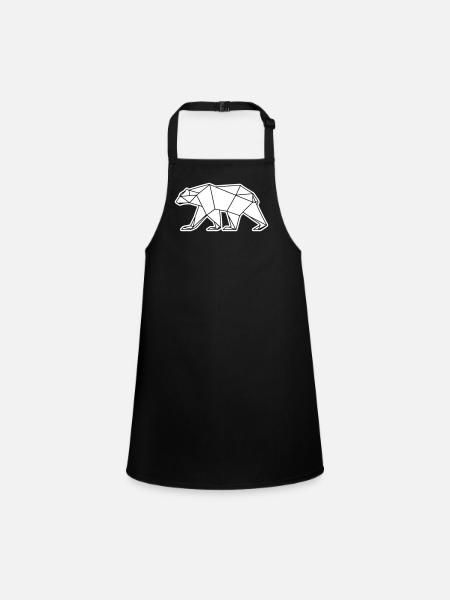 Polar Bär Polygon Eisbär Symbol - Schürze für Kinder - Schwarz