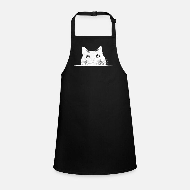 Peeping cat with whiskers Children's Apron