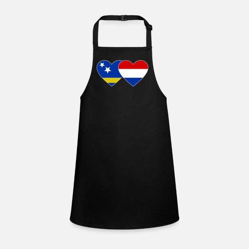 Curacau Holland Flagge Herz Schürze für Kinder