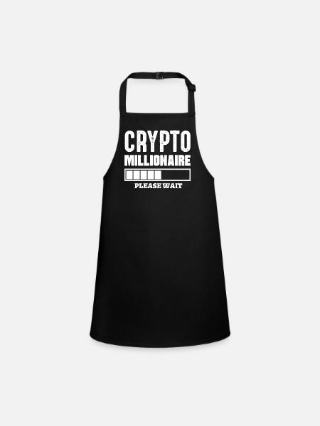 Crypto Millionaire Loading s’il vous plaît attendre Bitcoin - Tablier Enfant - noir - Devant