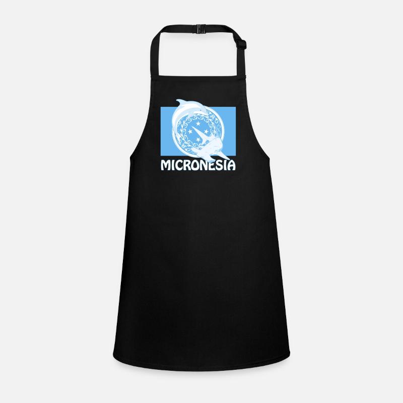 Flag of Micronesia with dolphin and hammerhead shark Children's Apron