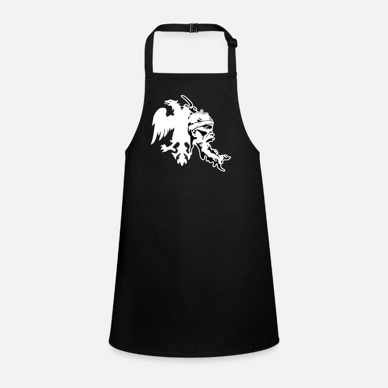 Albanian eagle with Skanderberg head - Children's Apron - black