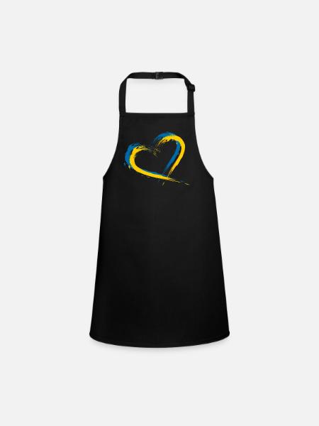 Coeur brosse drapeau vecteur drapeau Suède - Tablier Enfant - noir - Devant