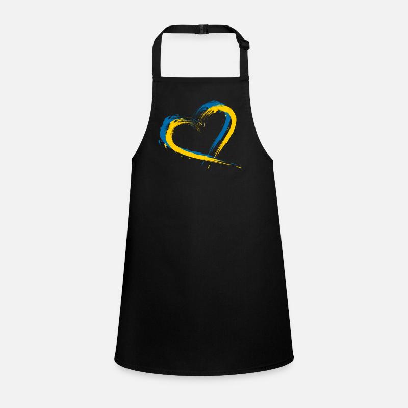 Heart brush flag Sweden flag design vector Children's Apron