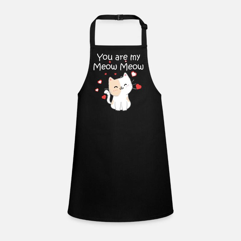 Cat Chat Meow Couples amoureux Preuve d'amour Tablier Enfant