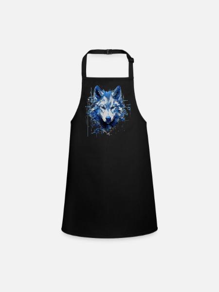 Wolf T-Shirt Wolves Wolf Pack Animal Lover - Children's Apron - black - Front