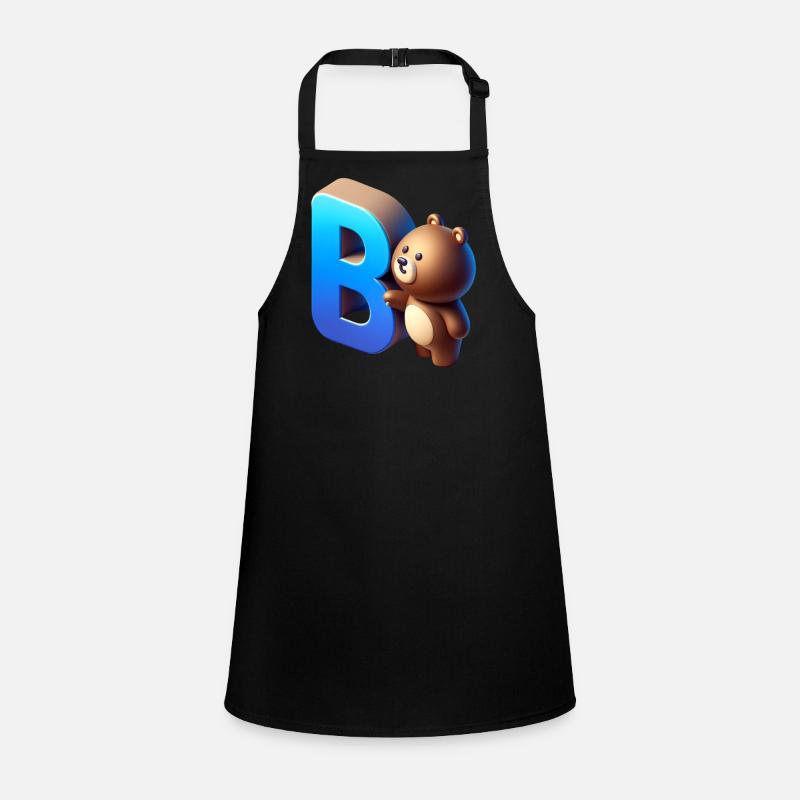 Cute bear with glowing letter B Children's Apron
