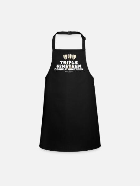 Vintage 1995 Darts Checkout - Children's Apron - black - Front