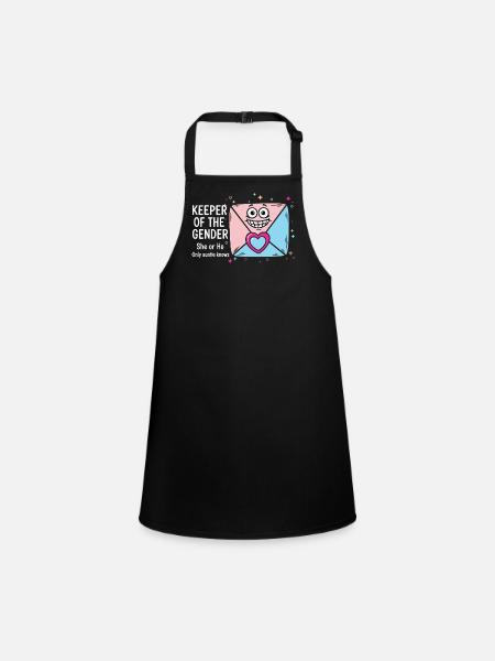 Gender Reveal Baby Shower Keeper Of The Gender - Children's Apron - black - Front