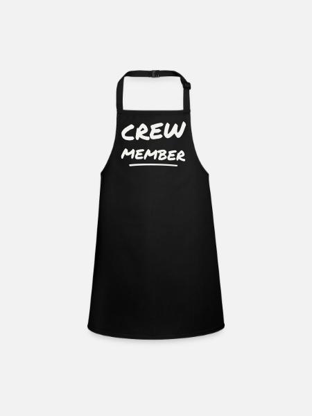 Crew Member Brush Schriftzug - Team Staff Event - Schürze für Kinder - Schwarz - Vorne