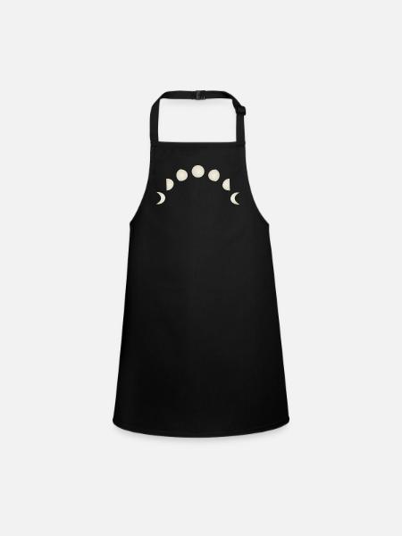 Moon phases Astronomy - Children's Apron - black - Front