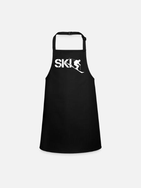 Conception de skis - Tablier Enfant - noir - Devant
