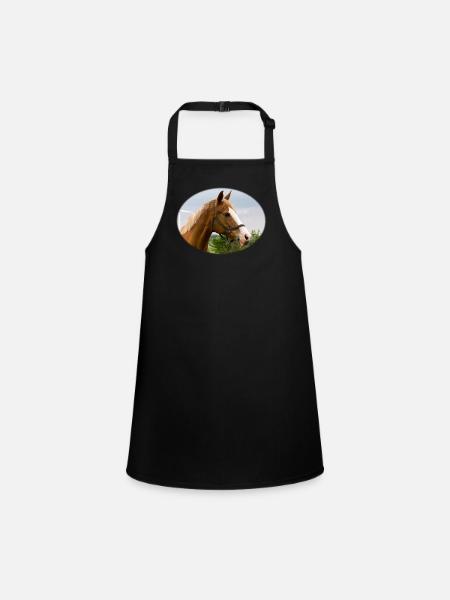 Horse. Horse. - Children's Apron - black - Front