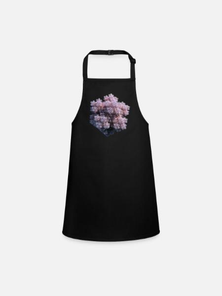 White Fractals - Children's Apron - black - Front