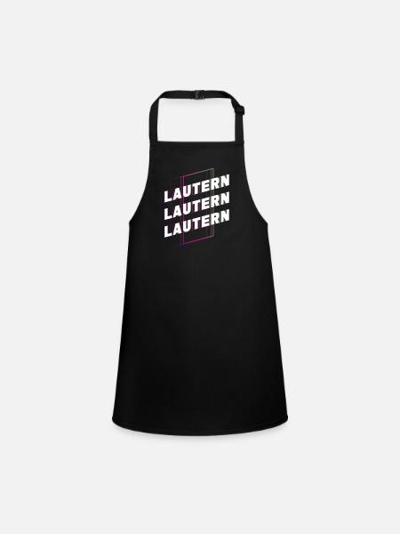 Kaiserslautern Germany City Font Skyline - Children's Apron - black - Front