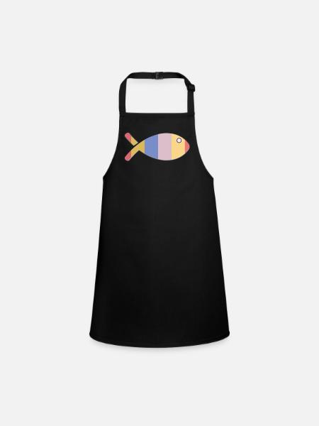 FISH. APRIL FOOL. HOLIDAY. SUMMER. HUMOR - Children's Apron - black - Front