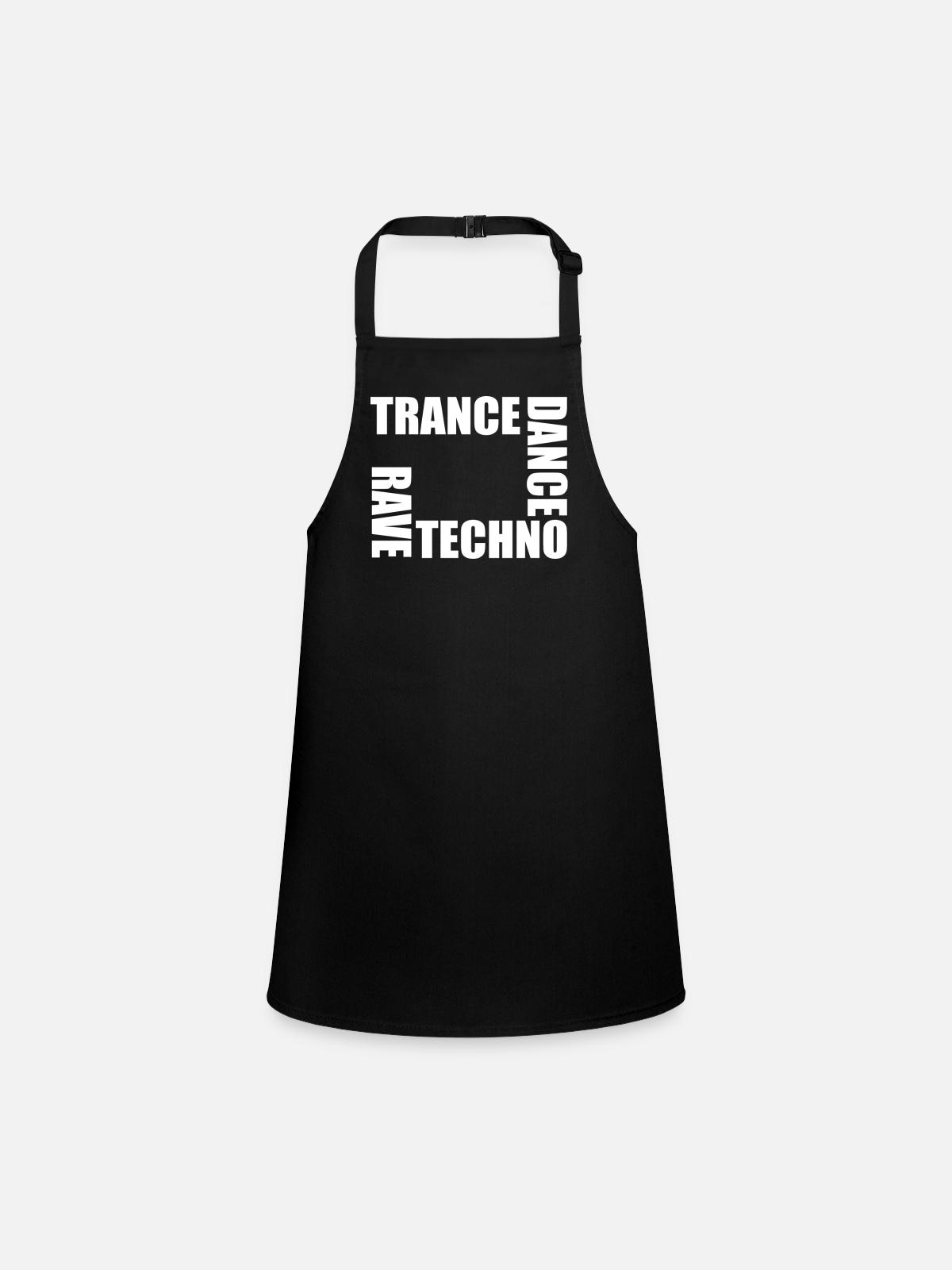 rave techno dance trance - Tablier Enfant - noir - Devant