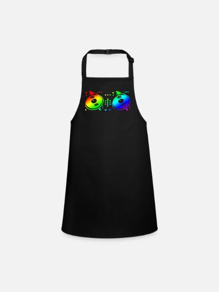 Turntable Disc Jockey - Schürze für Kinder - Schwarz - Vorne