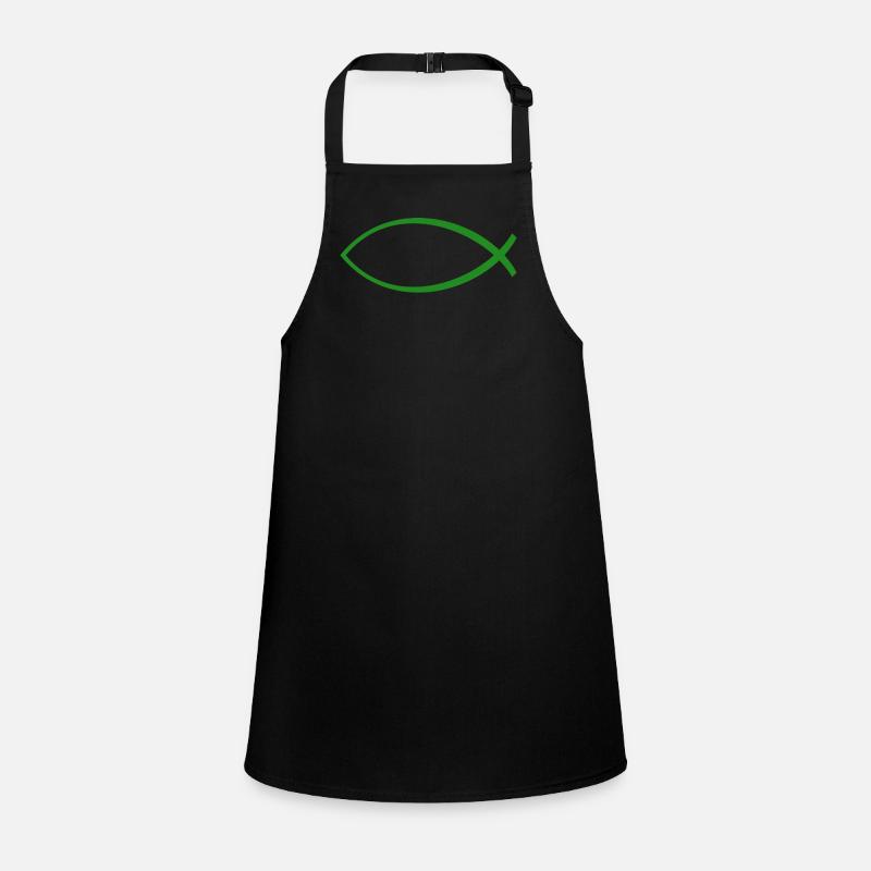 Ichtus fish dark green Children's Apron