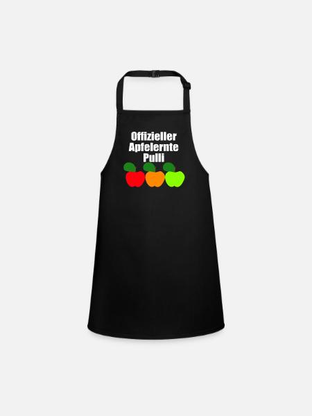 offizieller Apfelernte Pulli - Schürze für Kinder - Schwarz - Vorne