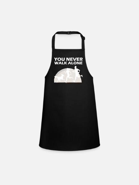 Dog Never walk alone grazy couple dog lovers - Children's Apron - black - Front