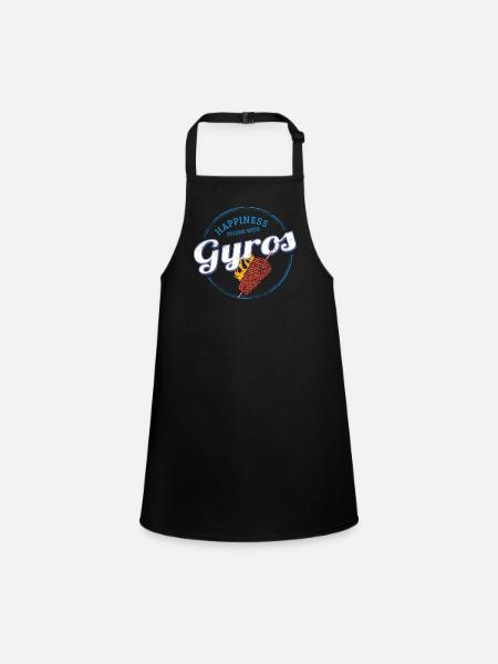 Gyros Restaurant Vintage Grèce Souvenir - Tablier Enfant - noir - Devant