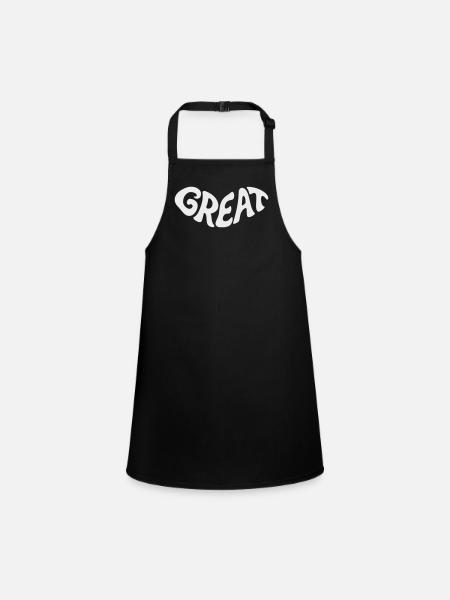 Great, Great Bubbel Word Design - Children's Apron - black - Front