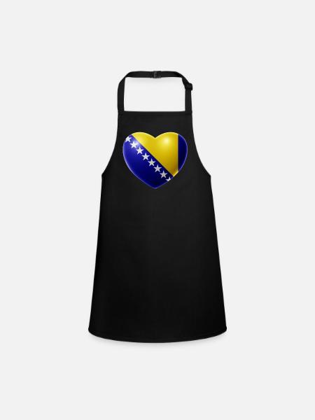 Heart (Bosnia / Bosna) - Children's Apron - black - Front