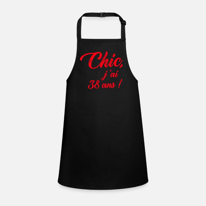 anniversaire chic j'ai 38 ans ! rouge Tablier Enfant