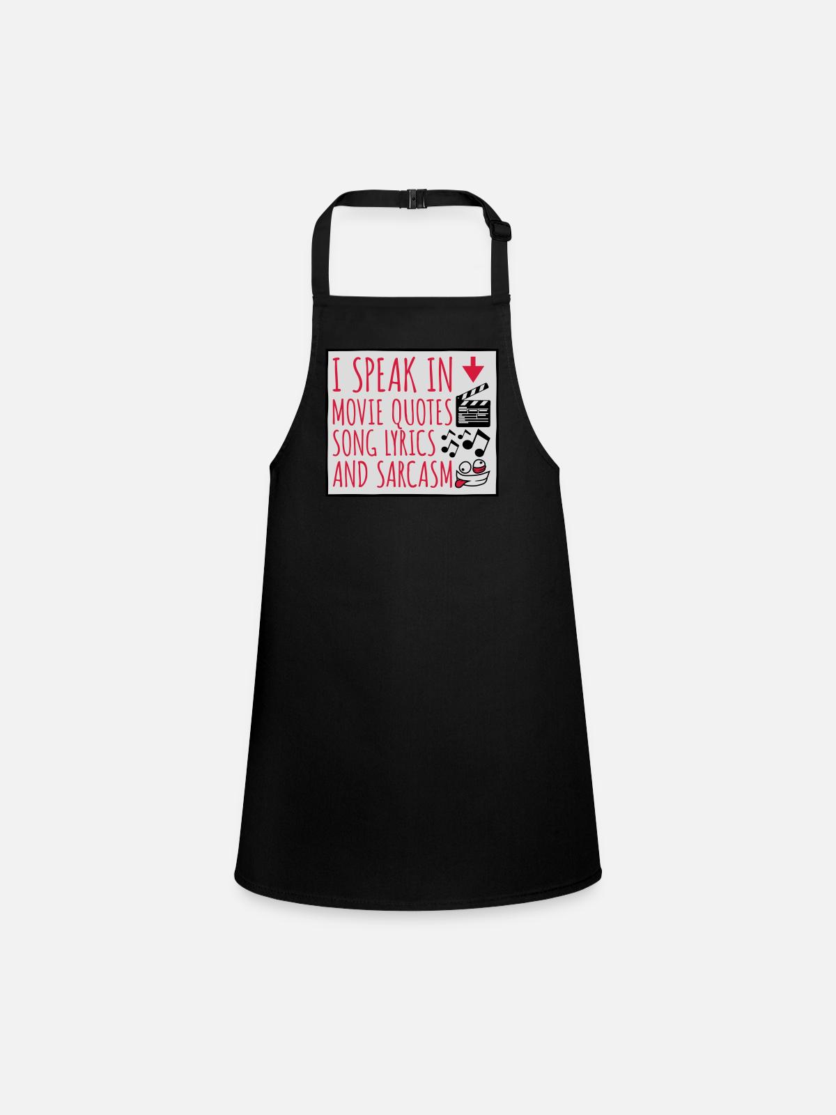 speak lyrics and sarcasm - Children's Apron - black - Front