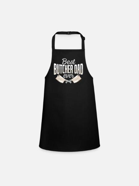 Butcher Butcher Butcher Butcher's Gift - Children's Apron - black - Front