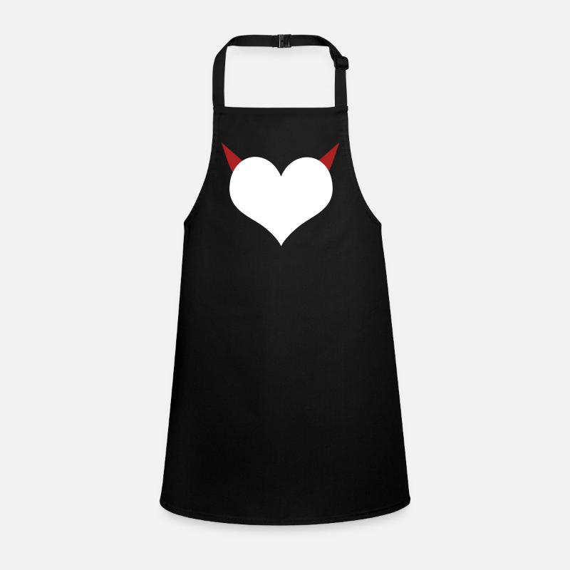Herz Teufel Devil I love Children's Apron