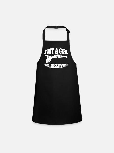 swimmer swimming club swimming woman swimmer - Children's Apron - black - Front