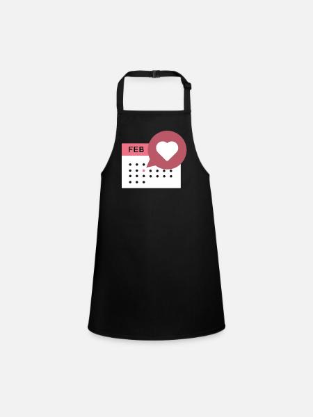 Heart Calendar - Children's Apron - black - Front