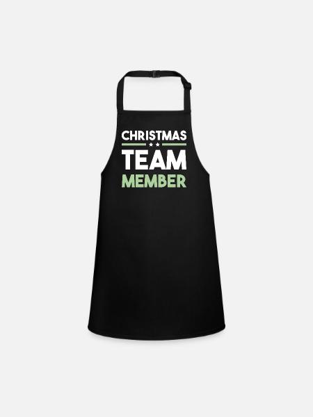 Christmas Team - Schürze für Kinder - Schwarz - Vorne