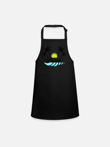 Brazil - Children's Apron - black - Front